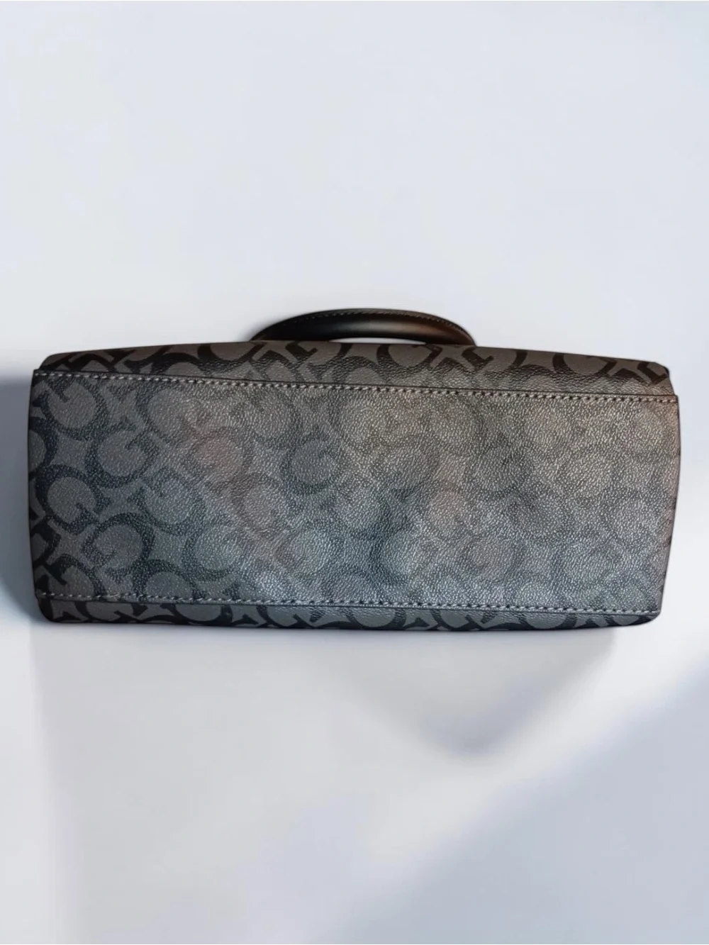 Guess Black Logo-Print Chain-Handle Satchel